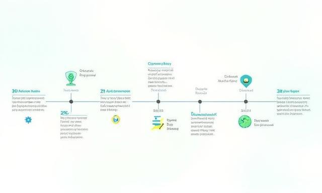 Timeline graphic showing RoverTrack's key milestones, launches, app updates, and awards