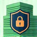 AES-256 encrypted data transmission shield icon